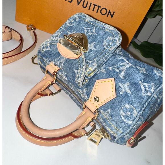 Louis Vuitton Monogram Denim Nano Speedy and Card Case Bundle - Picture 7 of 16